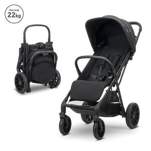 Imagine Carucior pentru copii Lorelli Nuvella, pliere cu o mana, spatar reglabil multipozitie, copertina extensibila, 0-48 luni, pana la 22 kg, Negru