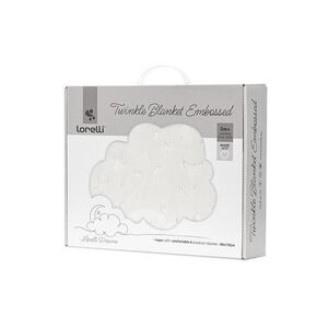 Imagine Paturica pentru bebelusi Lorelli Twinkle, material moale, model decorativ in relief, 80 x 110 cm, 0 luni+, Alb
