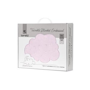 Imagine Paturica pentru bebelusi Lorelli Twinkle, material moale, model decorativ in relief, 80 x 110 cm, 0 luni+, Roz