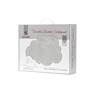 Imagine Paturica pentru bebelusi Lorelli Twinkle, material moale, model decorativ in relief, 80 x 110 cm, 0 luni+, Gri