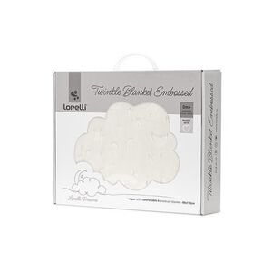 Imagine Paturica pentru bebelusi Lorelli Twinkle, material moale, model decorativ in relief, 80 x 110 cm, 0 luni+, Bej
