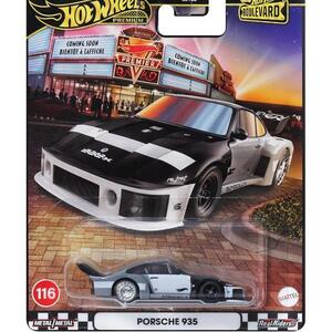 Imagine Masinuta metalica Hot Wheels Premium Boulevard Porsche 935 #116, 1: 64, Negru