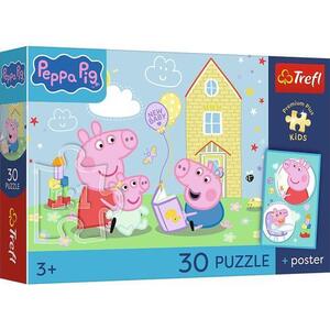 Imagine Puzzle Trefl Premium Plus Kids Peppa Pig are un plan, 30 de piese