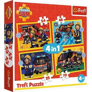 Imagine Puzzle Trefl 4in1 Pompier cu Sirena