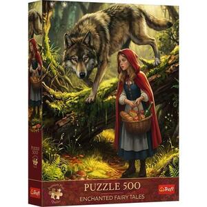 Imagine Puzzle Trefl Premium Plus Povesti Fermecate Scufita Rosie si Lupul, 500 de piese