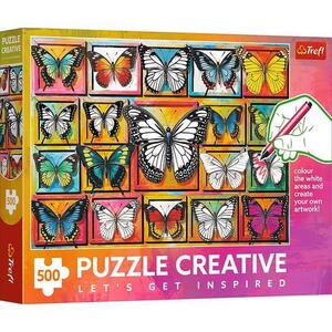 Imagine Puzzle Trefl Creative Colectie de Fluturi, 500 de piese