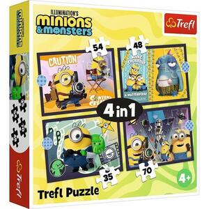 Imagine Puzzle Trefl 4in1 Noile Aventuri Ale Minionilor