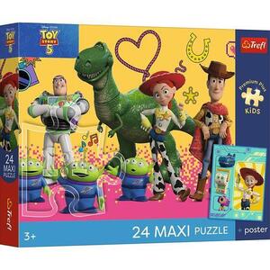 Imagine Puzzle Trefl Maxi Premium Plus Kids Toy Story 5 si prietenii, poster inclus, 24 de piese