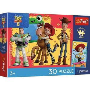 Imagine Puzzle Trefl Premium Plus Kids Toy Story 5 Aventurile cu jucarii, 30 de piese, cu poster inclus