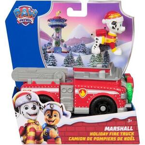 Imagine Set figurina si vehicul Paw Patrol - Marshall, cu accesorii de Craciun