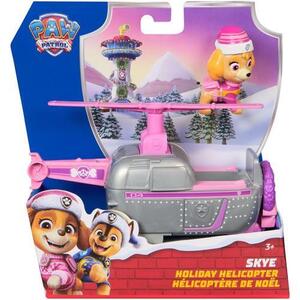 Imagine Set figurina si vehicul Paw Patrol - Skye, cu accesorii de Craciun