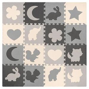 Imagine Covoras educativ puzzle Rebel RBY-2250-16, 150 x 150 cm, cu rama