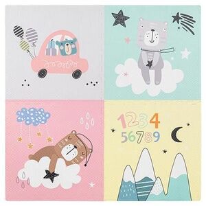 Imagine Covoras educativ puzzle Rebel RBY-2252-4, 120 x 120 cm, Ursuleti, Multicolor