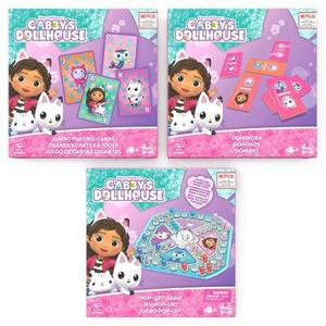 Imagine Set 3 Jocuri Gabby's Dollhouse - Domino, carti si joc pop up