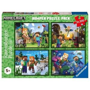 Imagine Puzzle Ravensburger - Minecraft, 4 in 1, 4x100 piese