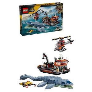 Imagine LEGO® Jurassic World Un Mosasaurus ataca o barca 77983, 703 piese