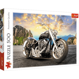 Imagine Puzzle Trefl Motocicleta neagra, 500 piese