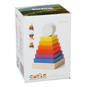 Imagine Jucarie din lemn Cubika Piramida 1 (Multicolor)
