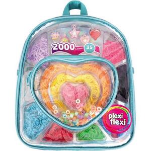 Imagine Set bratari elastice HappiHabbi Rucsac Plexi Flexi, 2000 elastice, 35 accesorii
