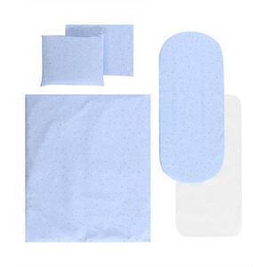 Imagine Set lenjerie pentru carucior Lorelli Blue Sky, universal, cu protectie impermeabila, 7 piese, bumbac fin si delicat