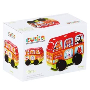 Imagine Jucarie din lemn Cubika Mini Bus (Multicolor)