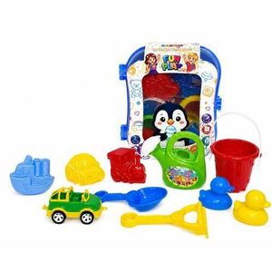 Imagine Set de joaca pentru nisip Hashtag Toys Micul Calator rucsac, 11 piese