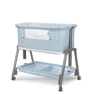 Imagine Patut Co Sleeper copii Lorelli Layla 2 in 1, cu latura pliabila, reglabil pe inaltime, sistem anti-reflux, Albastru