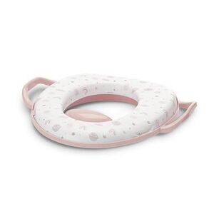 Imagine Reductor moale pentru toaleta Lorelli Planets Pink, cu manere laterale, protectie anti-stropire, Roz
