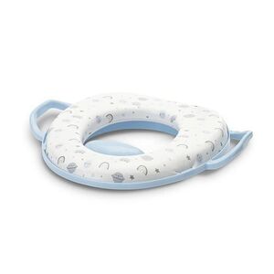 Imagine Reductor moale pentru toaleta Lorelli Planets Blue, cu manere laterale, protectie anti-stropire, Albastru