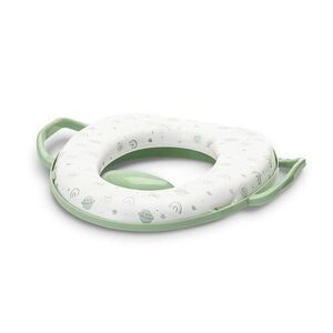 Imagine Reductor moale pentru toaleta Lorelli Planets Green, cu manere laterale, protectie anti-stropire, Verde