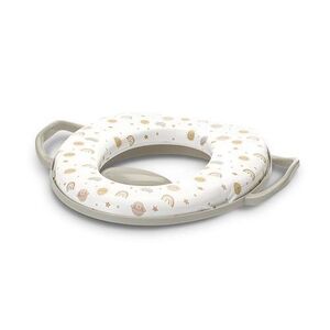Imagine Reductor moale pentru toaleta Lorelli Planets Beige, cu manere laterale, protectie anti-stropire, Bej