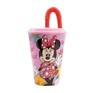 Imagine Pahar cu pai si capac, Stor, Minnie Mouse, 430 ml