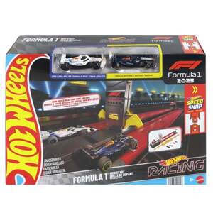 Imagine Set 2 masinute si pista de curse, Hot Wheels Racing, Formula 1 2025, Grid Start, JNN35