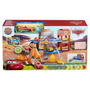 Imagine Set 2 masinute si garaj, Disney Pixar Cars, Race & Rescue Command Center, JMT59