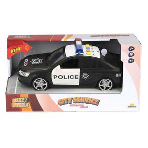 Imagine Masina de politie cu lumini si sunete, Maxx Wheels, 24 cm, Negru