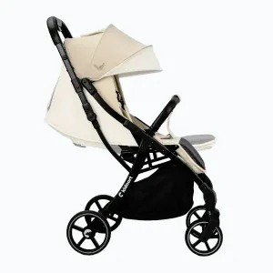 Imagine Carucior pentru copii, Kidnort Fjallrav Summer Sand, cu pliere compacta, suspensie integrala, spatar si viziera reglabile, pana la 22 kg, accesorii incluse, suport pentru pahar, husa transport