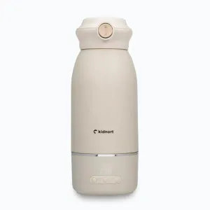 Imagine Incalzitor portabil pentru biberoane Kidnort Beige, 100W, acumulator 5200 mAh, incarcare USB-C, otel inoxidabil SUS316, fara BPA, functie dezinfectare 65C