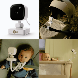 Imagine Monitor pentru bebelusi KinderKraft Niteeye Travel alb cu 2 camere
