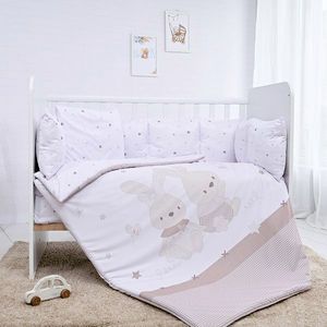 Imagine Set lenjerie pat 8 piese 70x140 cm bumbac ranforce Honey Bunny Beige