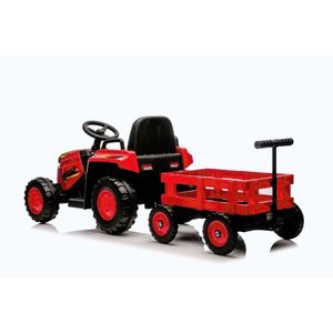 Imagine Tractor electric pentru copii Nichiduta Truck Rosu cu remorca, telecomanda 2.4G cu 3 viteze, acumulator 12V, 2 motoarex35w, faruri cu lumini led functionale, slow start, suspensii punte spate