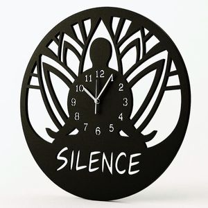 Imagine Ceas de perete model Yoga, Qi Gong si Tai Chi, material MDF, diametru 30 cm
