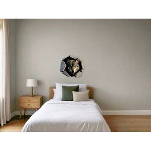 Imagine Sticker perete 3D Lup, autocolant textil Premium repozitionabil, 50x47 cm