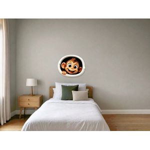 Imagine Sticker perete 3D Maimuta, autocolant textil Premium repozitionabil, 58x47 cm