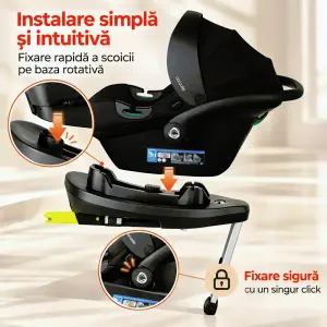 Imagine Scoica auto i-Size C Knox Black, cu baza rotativa isofix i-Size Coccolle Knox