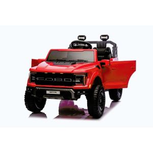 Imagine Masinuta electrica pentru 2 copii Ford Raptor F-150 Cobalt Red cu licenta, proiectoare, acumulator 24V, telecomanda 2.4G, faruri led, motoare x 200w, slow start, centuri de siguranta individuale, greutate admisa 60kg