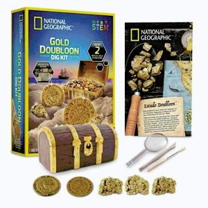 Imagine National Geographic - Set educativ Descopera doua replici de dubloni si trei exemplare de pirita