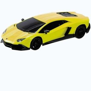 Imagine Masina Cu Telecomanda Lamborghini Aventador Galben Cu Scara 1 La 24