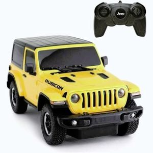 Imagine Masina Cu Telecomanda Jeep Wrangler Rubicon Galben Cu Scara 1 La 24