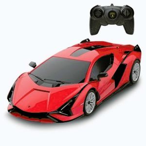 Imagine Masina Cu Telecomanda Lamborghini Sian Rosu Cu Scara 1 La 24