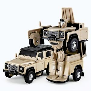 Imagine Masinuta Metalica Convertibila Land Rover Defender Bej Cu Scara 1 La 32